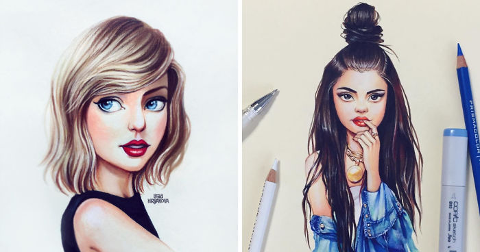 Russian Artist Continues Drawing Celebrities As Adorable Cartoon Characters  | Bored Panda