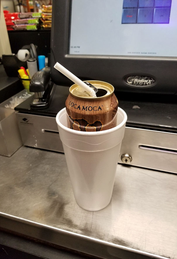 Company's Policy: "All Beverages Must Be In A Cup With A Straw"... Too Amused To Argue With The Employee Loophole Discovered Tonight
