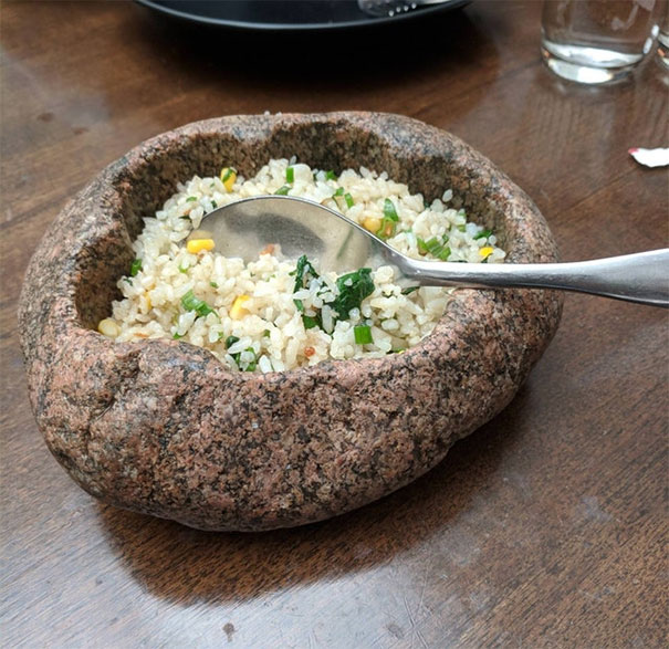 Rice In A Carved Out Rock