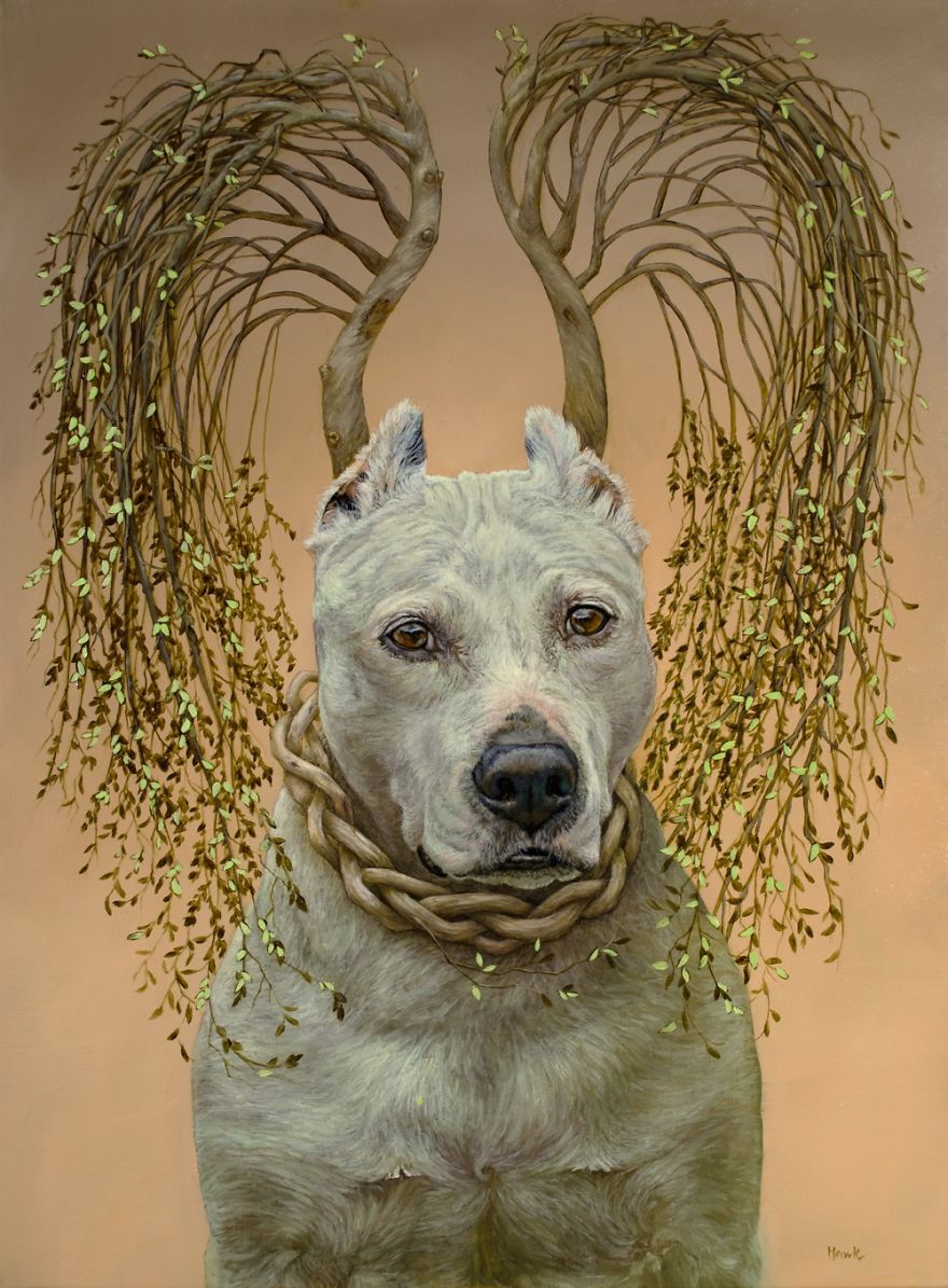 Whimsical Paintings Of Dogs With Wings