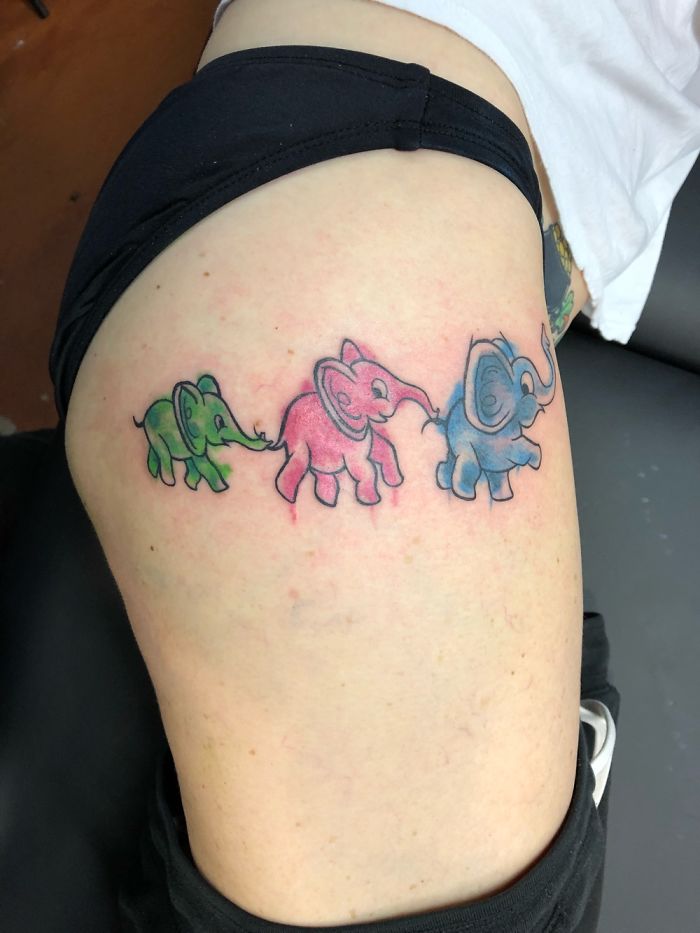 Baby Elephants Tattoo