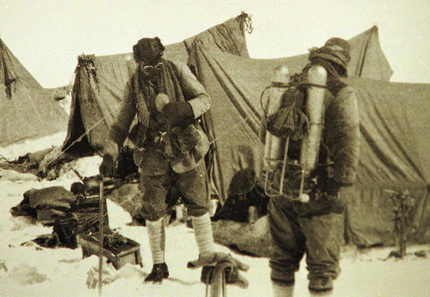George Mallory and Sandy Irvine before they began their ascent of Mt. Everest