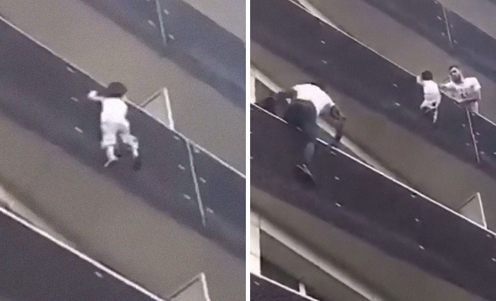 African Immigrant Climbs 4 Storeys With His Bare Hands In Less Than 30 Secs To Save 4-Year-Old Dangling From Balcony