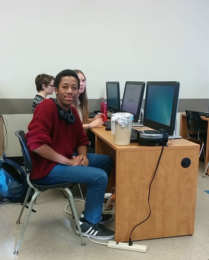 This Hero Came In Our Programming Class And Blessed Us With Waffles, Which He Cooked At His Desk