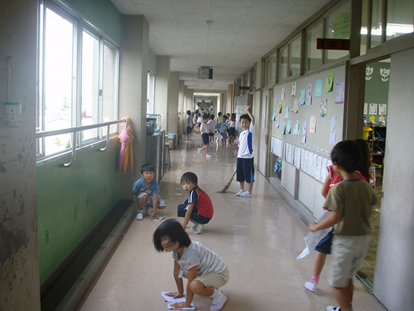 Most                                                          Japanese                                                          Schools Don't                                                          Have                                                          Custodians.                                                          Instead, The                                                          Students Do                                                          The Cleaning                                                          Themselves As                                                          A Part Of                                                          Showing                                                          Gratitude To                                                          The School And                                                          Learning How                                                          To Become More                                                          Productive                                                          Members Of                                                          Society
