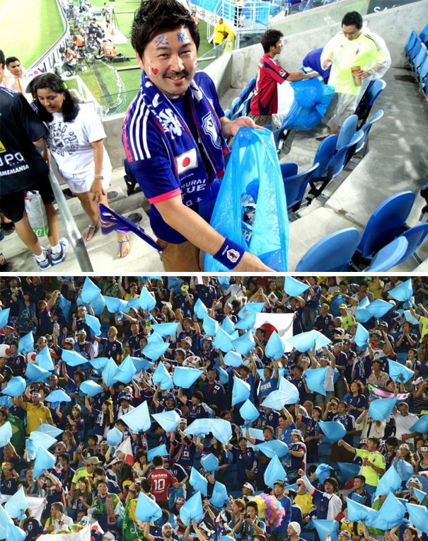 Japanese                                                          Fans Stayed                                                          Behind After                                                          The FIFA World                                                          Cup 2014 Match                                                          To Help Clean                                                          Up