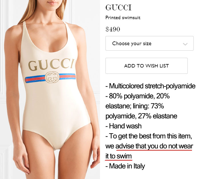 $490 Swimsuit That Suggests That You Don't Use It To Swim