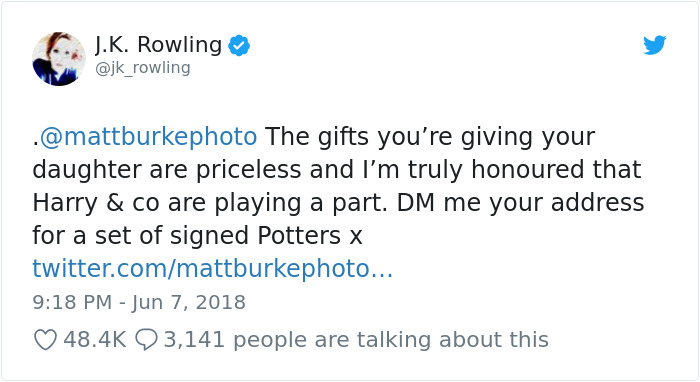 Single Dad Who Can't Afford Food Get's A Heartwarming Gift From J. K. Rowling