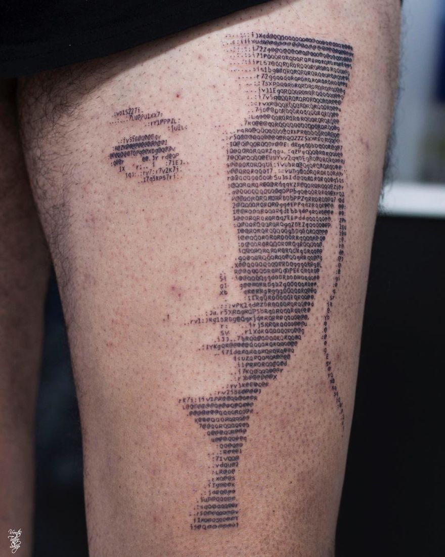 Tattooist Uses Computer Codes To Make Her Tattoos And The Result Impresses