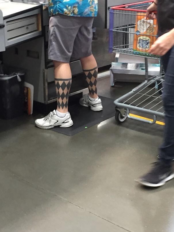 This Guy's Argyle Sock Tattoo