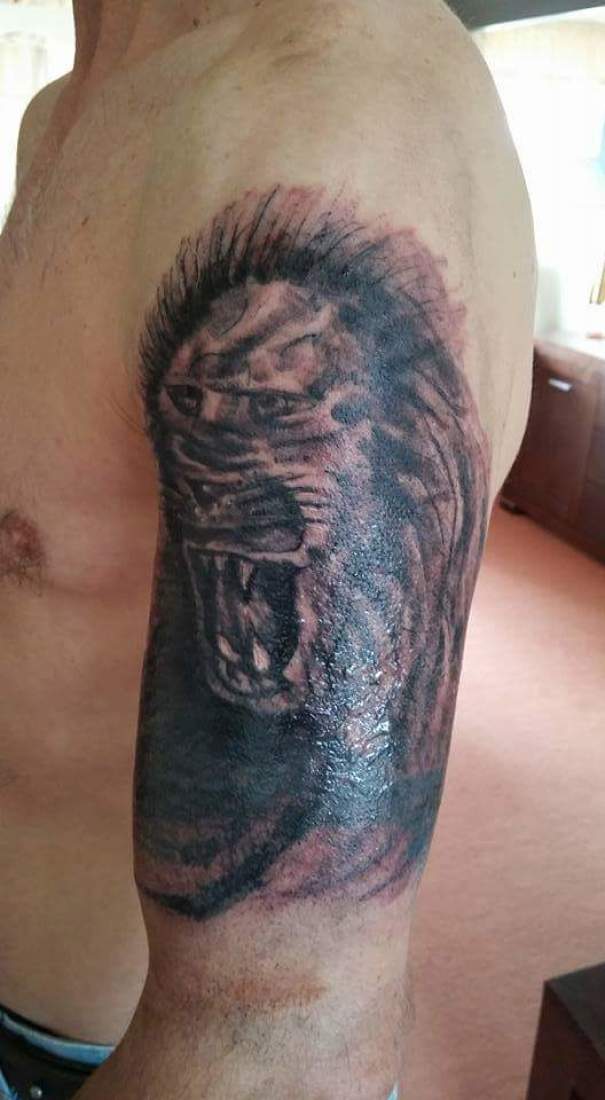 Tatuajes horribles Erm... A Lion?