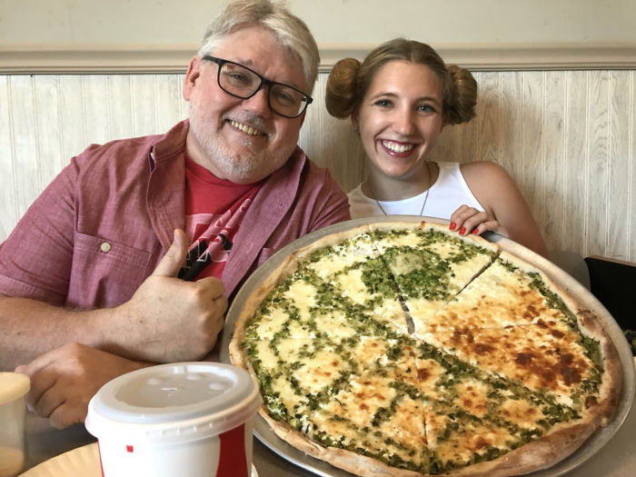 My Favorite Pizzeria Made Me And My Dad A Death Star Pizza For The Solo Premiere