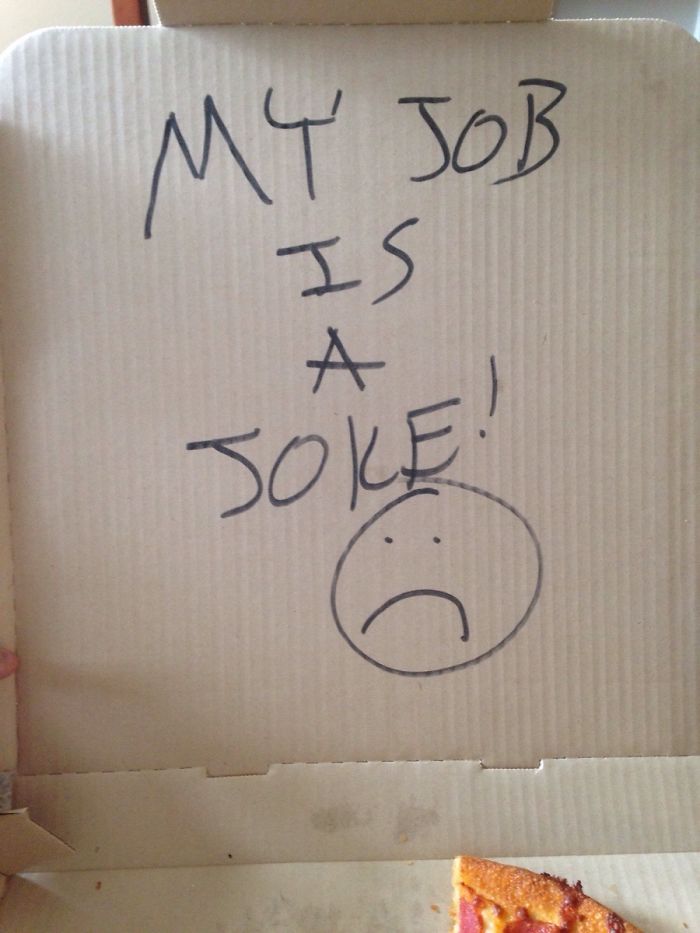 We Asked The Pizza Guy To Put A Joke In The Box