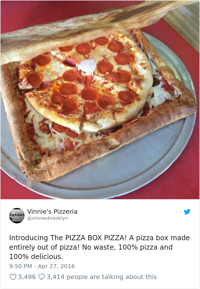 Pizza Delivered In A Box Made Of Pizza
