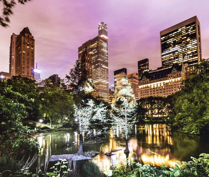 Artist Creates Incredible Portraits In Central Park Using Light Projections