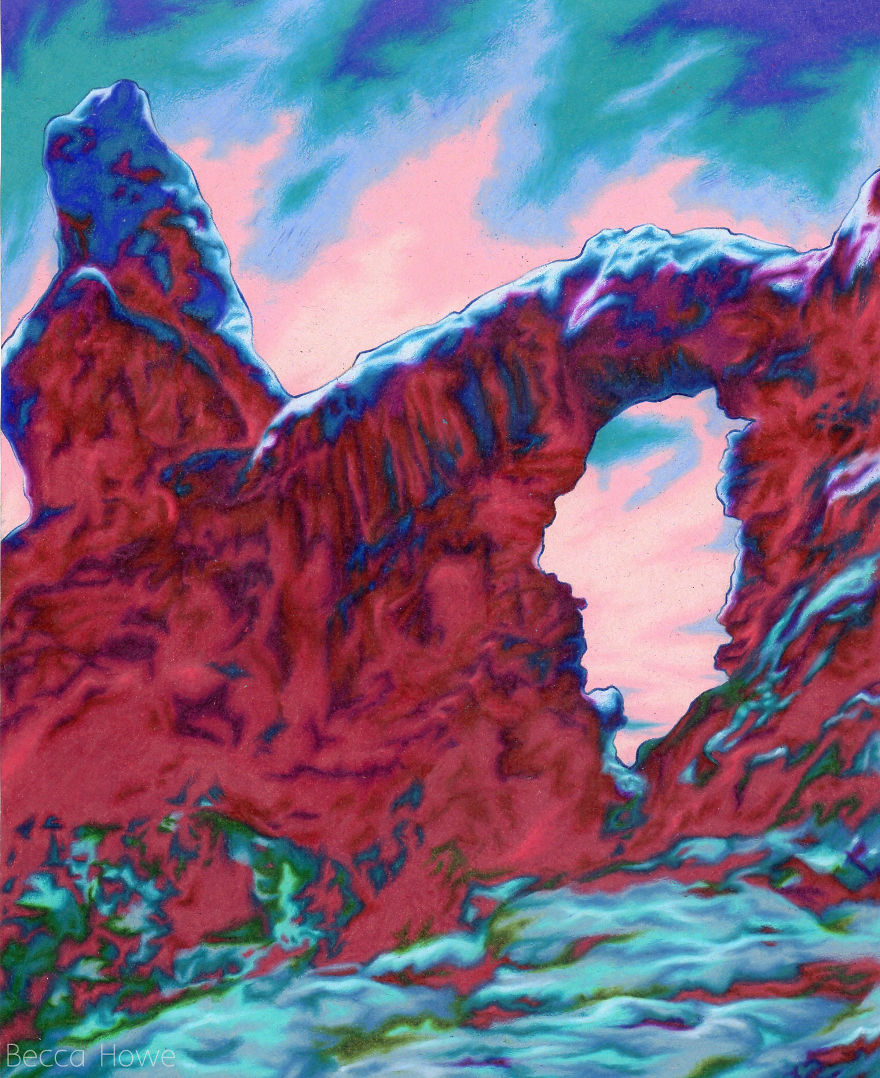 Artist Creates "Digital" Landscapes Using Only Colored Pencil Artist Creates "Digital" Landscapes Using Only Colored Pencil