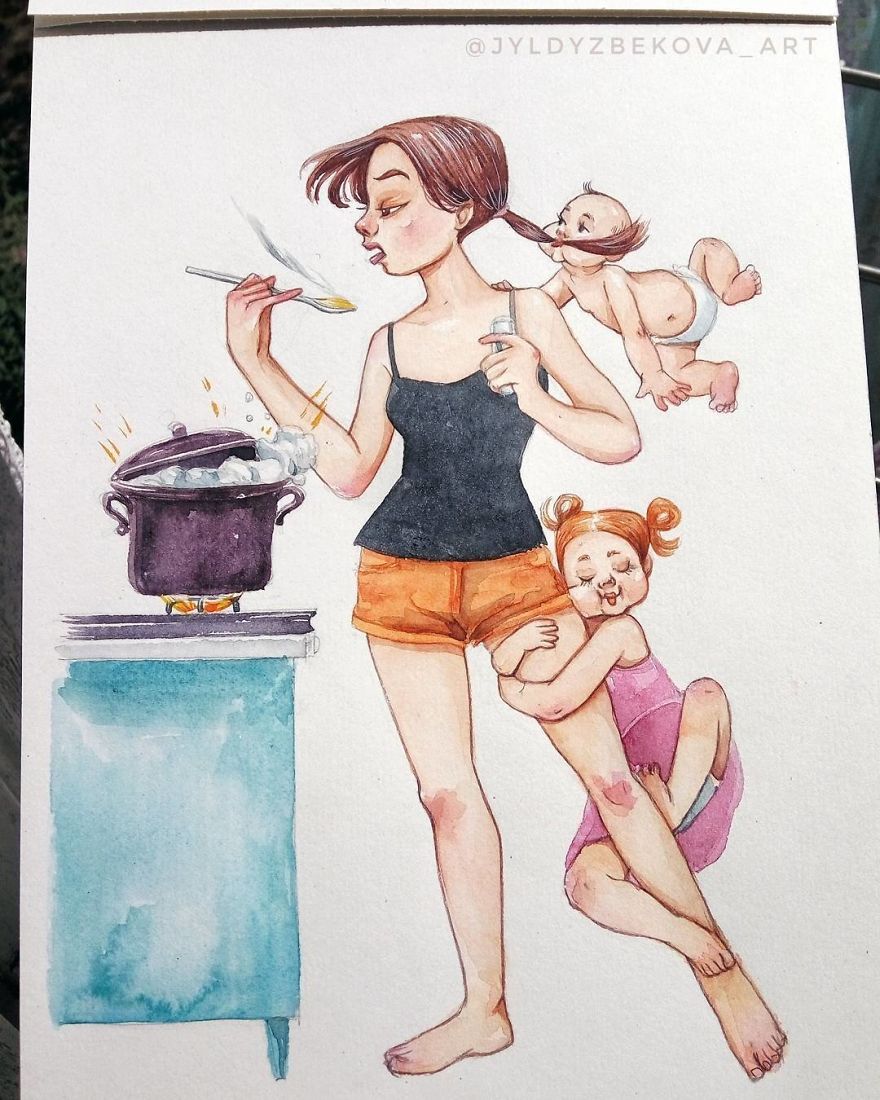 Funny Mother Illustrations