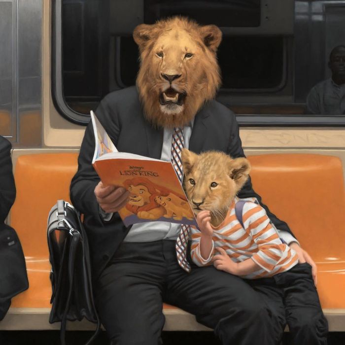 Subway-People-Animal-Heads-Paintings-Matthew-Grabelsky