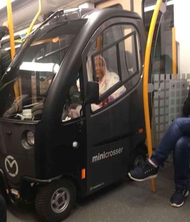 She Just Found The Best Way To Avoid People In The Subway And Save Miles On Her Mini Crosser