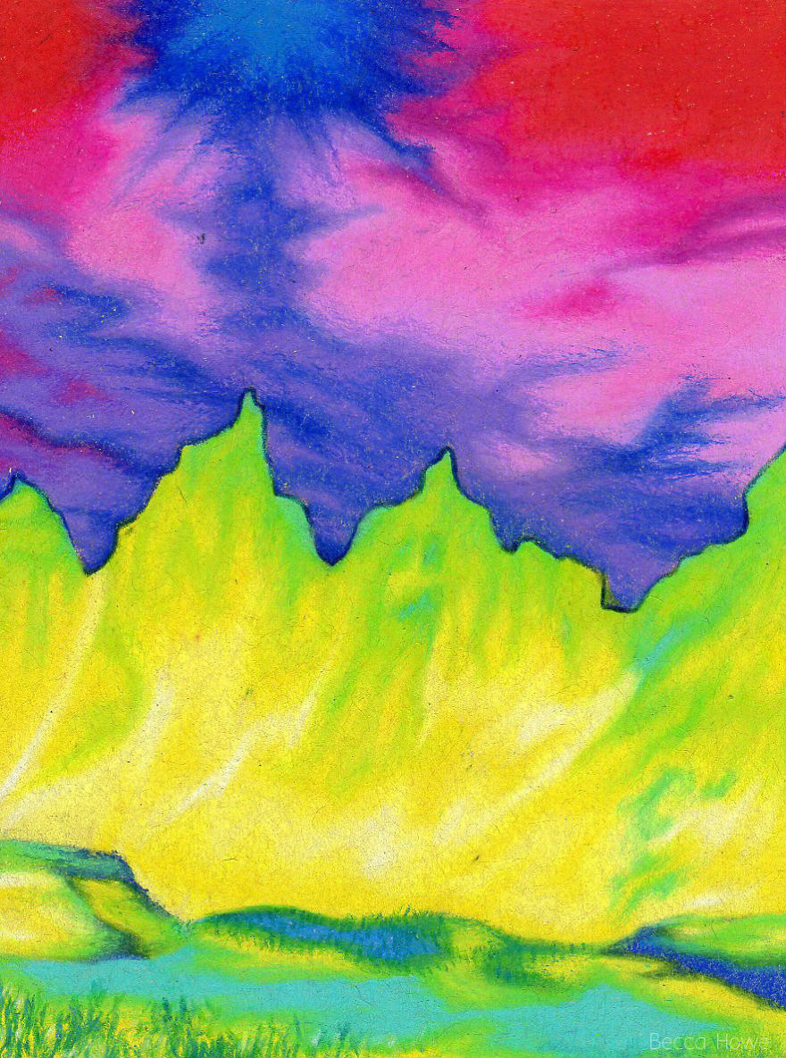 Artist Creates "Digital" Landscapes Using Only Colored Pencil Artist Creates "Digital" Landscapes Using Only Colored Pencil