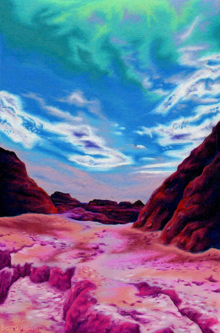 Artist Creates "Digital" Landscapes Using Only Colored Pencil Artist Creates "Digital" Landscapes Using Only Colored Pencil