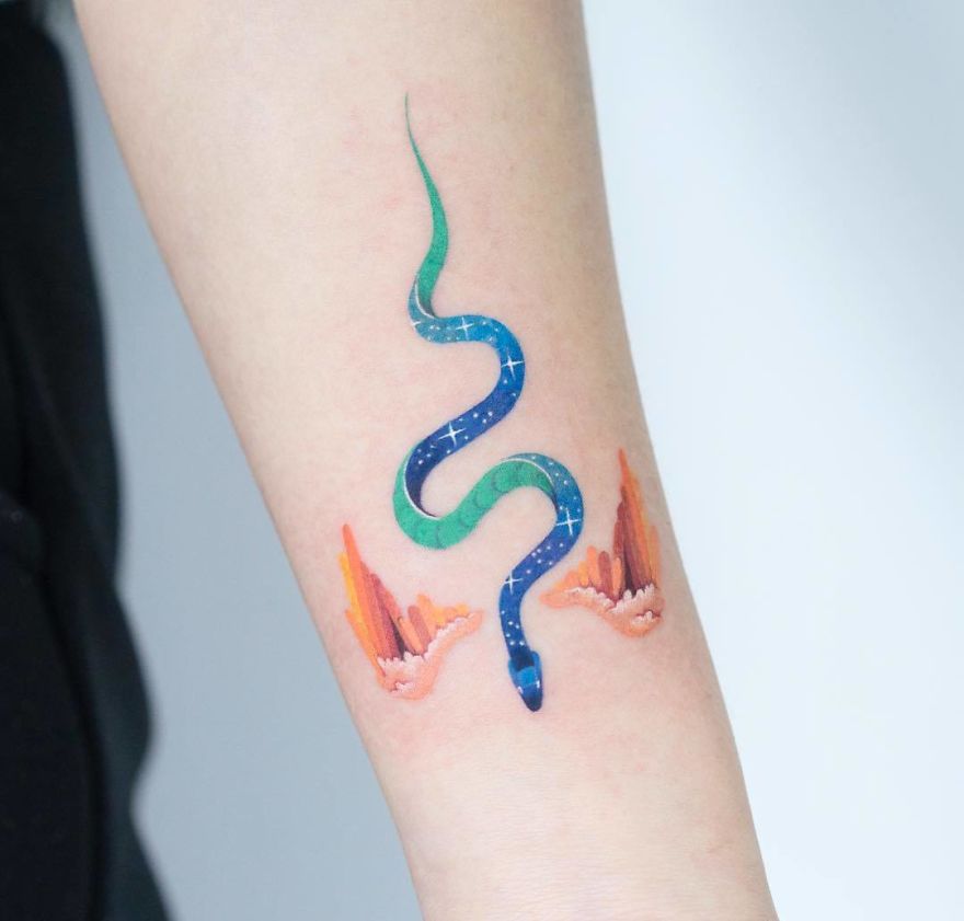 cute small snake tattoo ideas｜TikTok Search