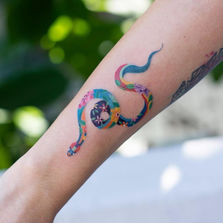Intricate Black  White Snake Tattoos By Mirko Sata  DeMilked