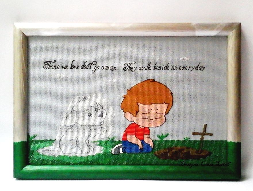 Dog Memorial Picture. Loss Of Dog Gift.
