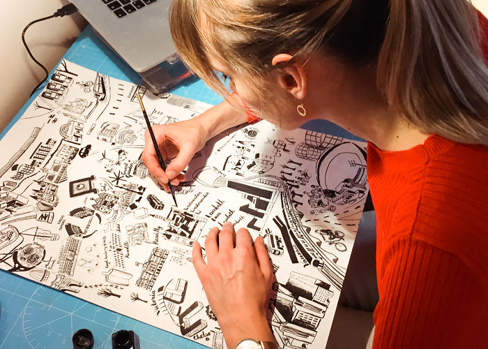 I Drew Everything In Central London For This Colourful Print