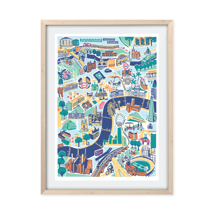 I Drew Everything In Central London For This Colourful Print