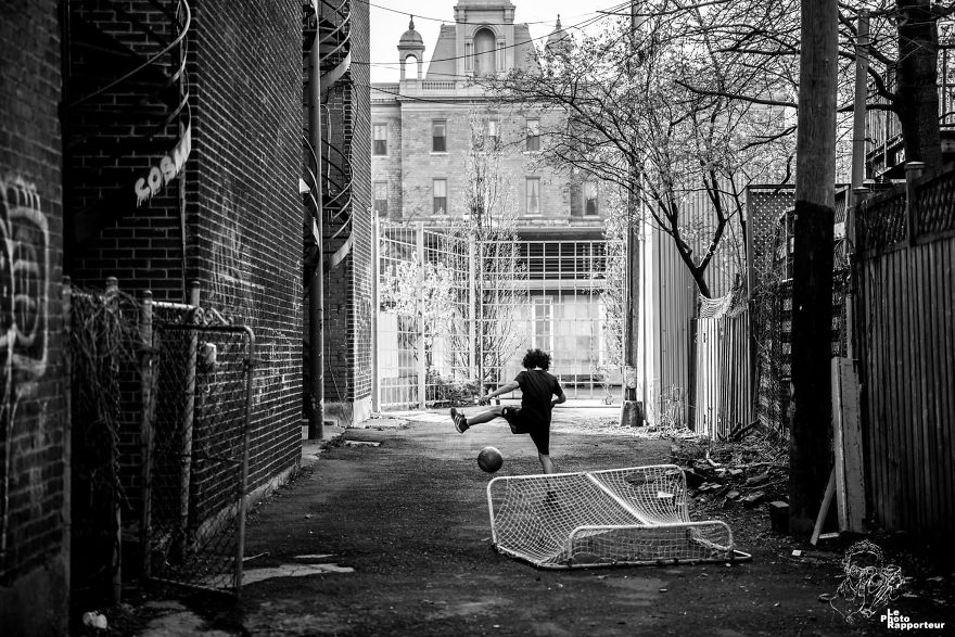 On Thursday, May 10th 2018, A Kid Was Trying To Improve Is Juggling Skills, Alone In A Back-Alley
