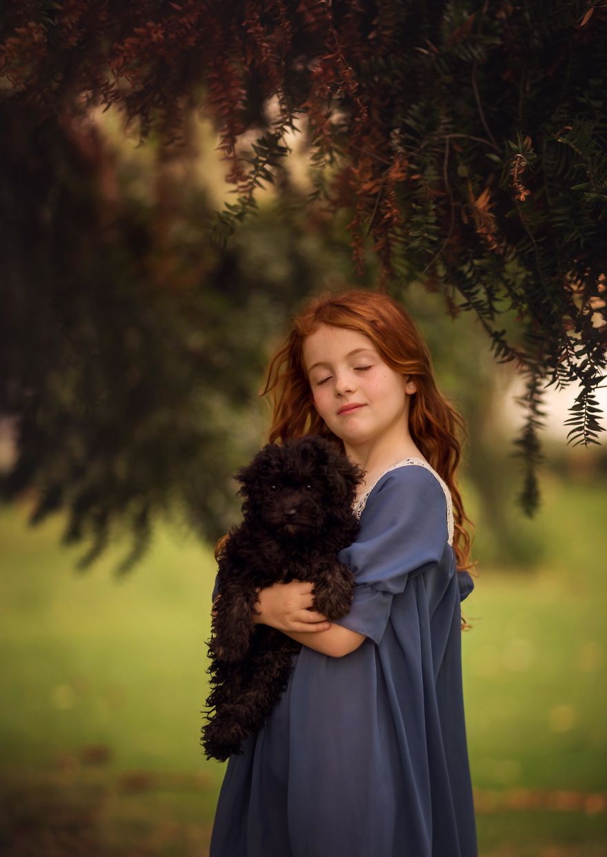 I Love To Photograph My Redhead Daughter With Pets In A Fancy Way