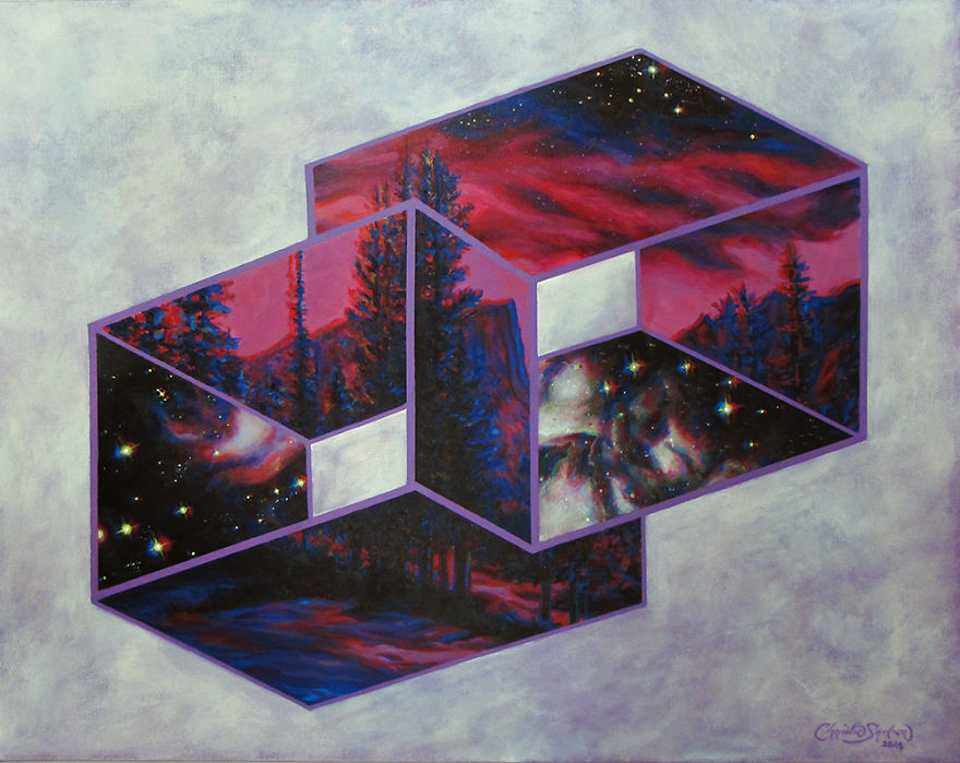 Painting Series Using Hubble Images & Geometry (20+paintings)
