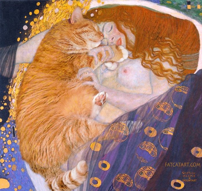 Russian Artist Proves His Love To His Fat Cat By Adding It To Works Of Art And The Result Will Please You