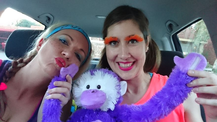 She Gets In The Car With Her Strangely Dressed Friend...