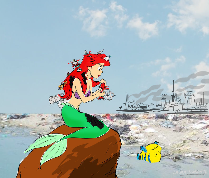 This Is How I Picture Ariel Dealing With Plastic