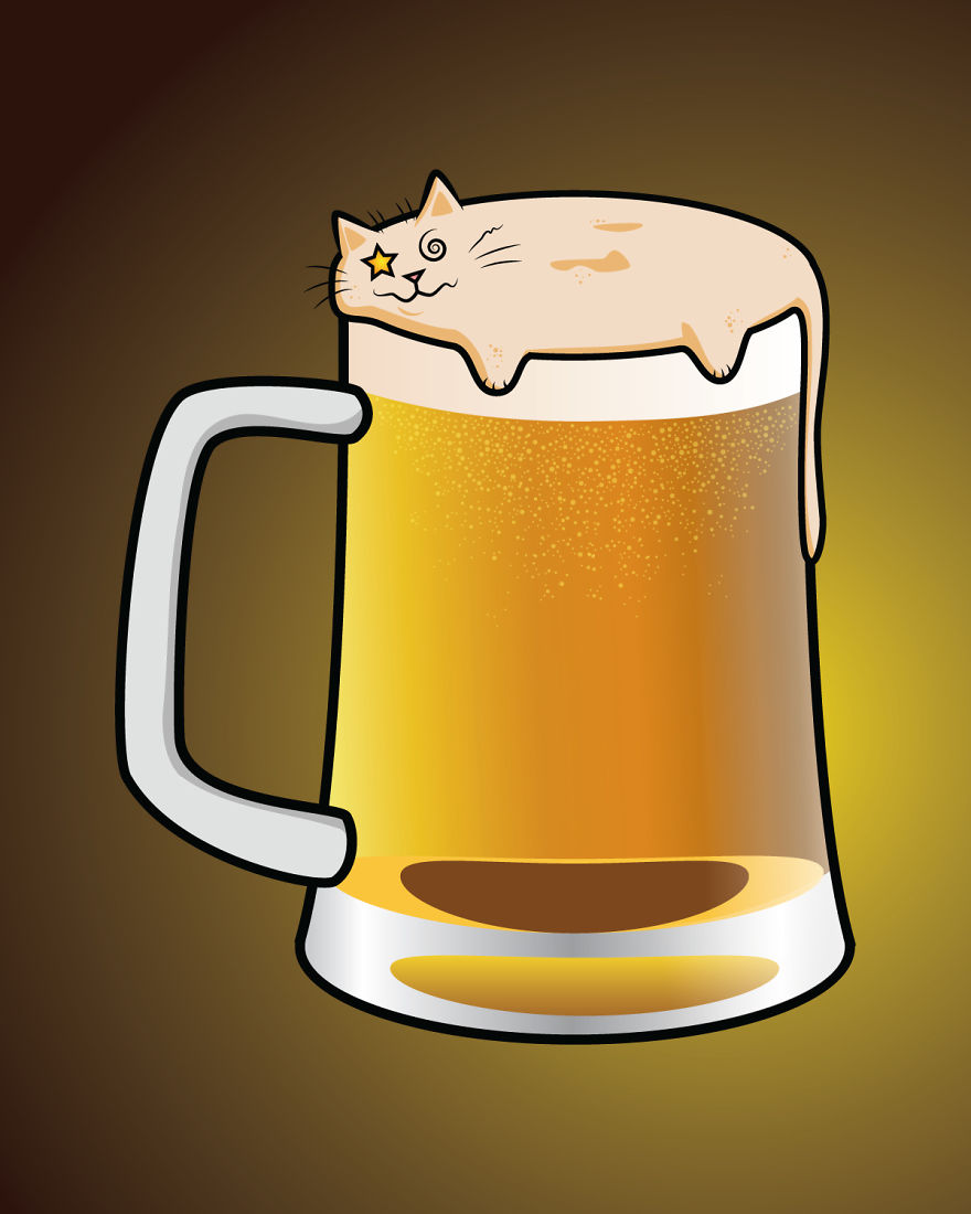 Beer Foam Cat