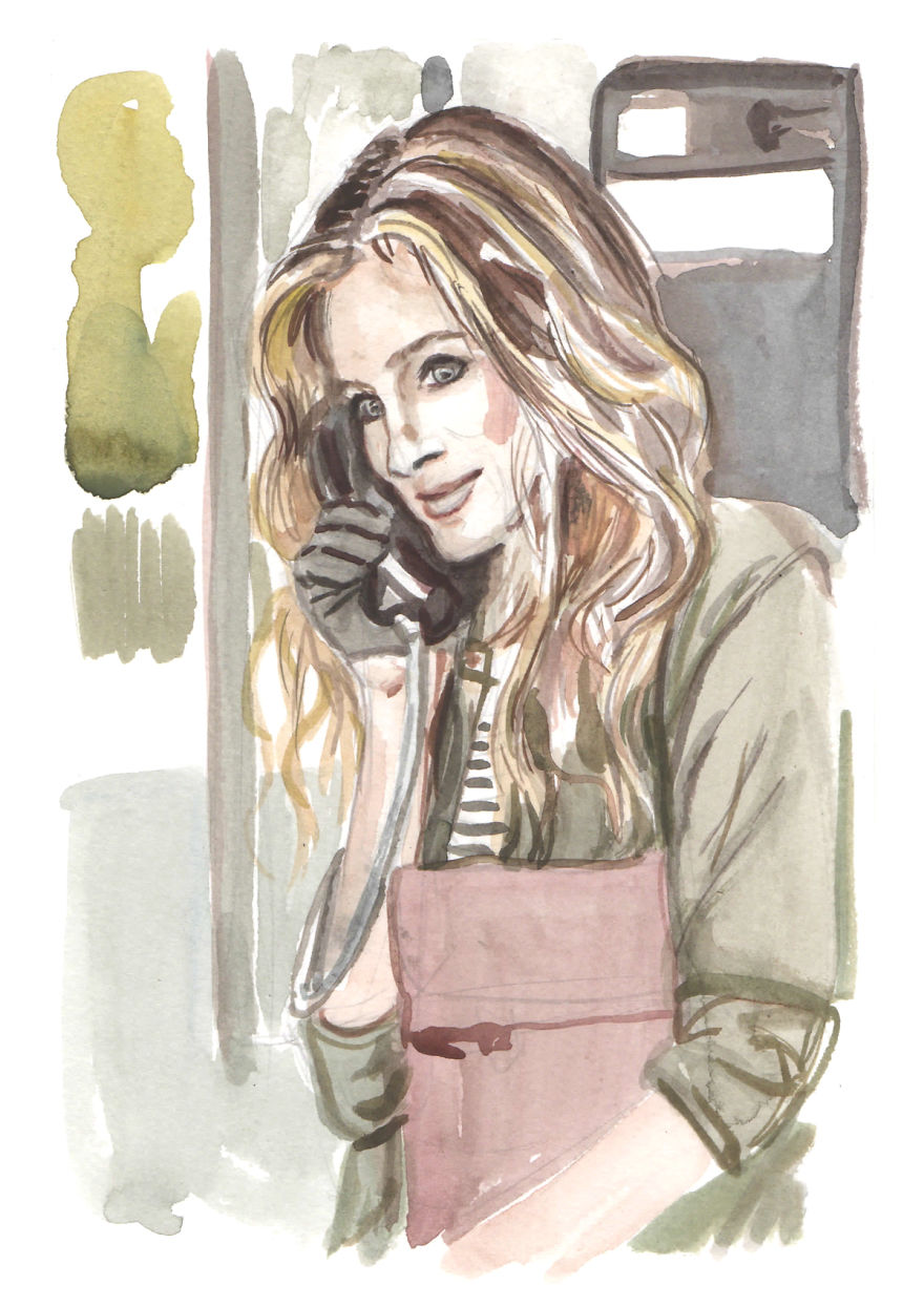 I Made Paintings Of People On The Phone