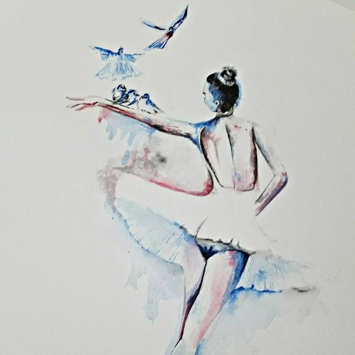 I Drew An Art Sketch Of An Elegant Ballerina