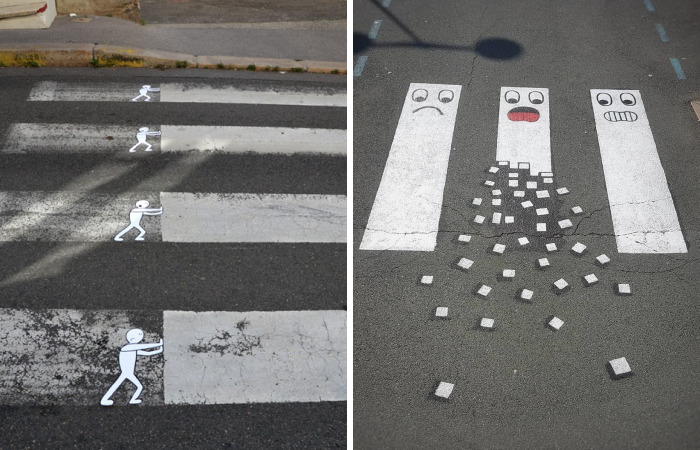 Street Artist Makes French Streets More Fun By Turning The Crosswalks Into Art