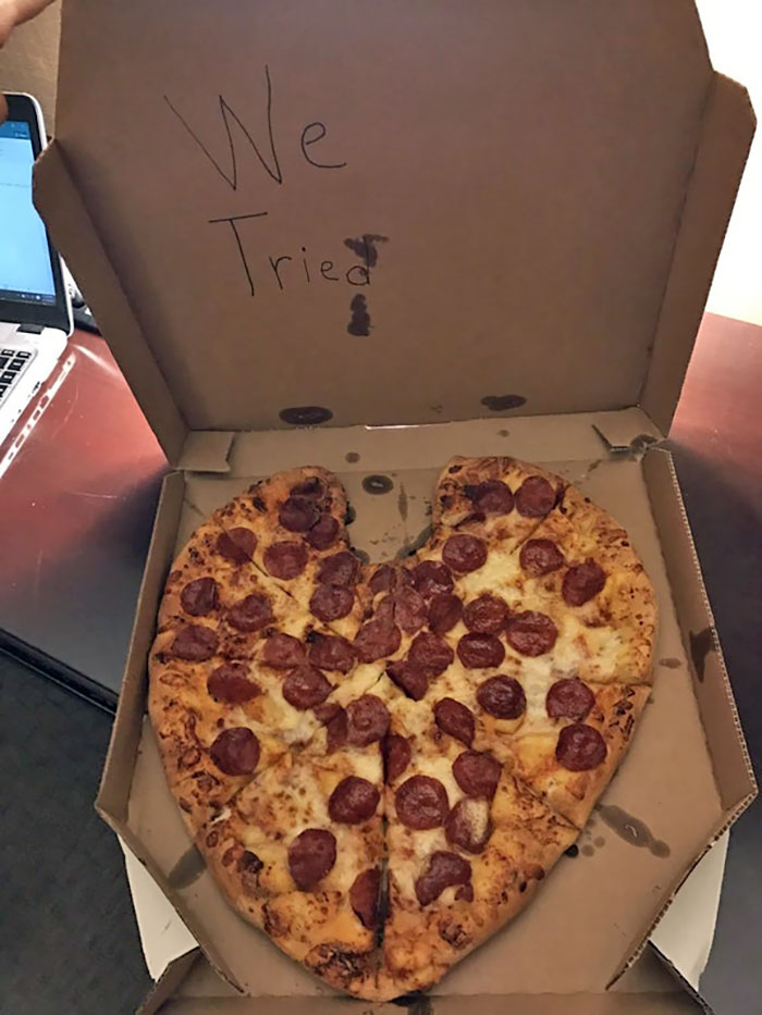 Girlfriend Called Dominos To Send Me A Surprise Heart-Shape Valentine's Day Pizza While I'm On A Business Trip
