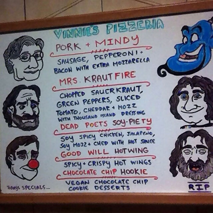 My Friend Works At A Pizza Place In Brooklyn. He Posted Today's Specials