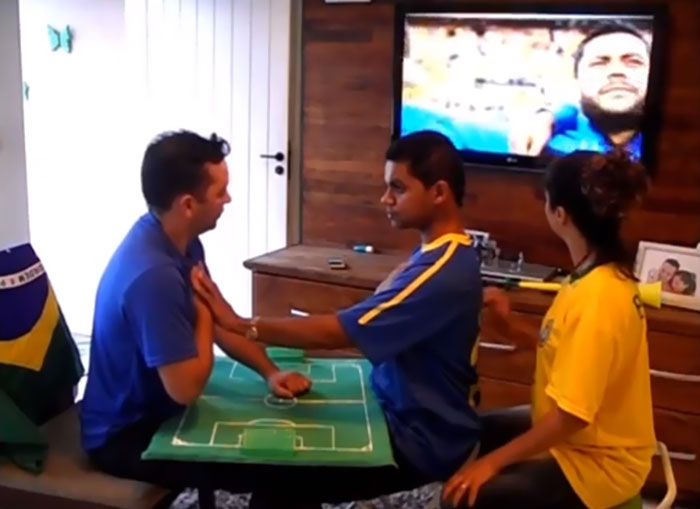 Guys Help Blind And Deaf Friend 'Watch' Word Cup And It Melts Everyones' Hearts