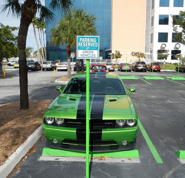 Green Car Parking Only!