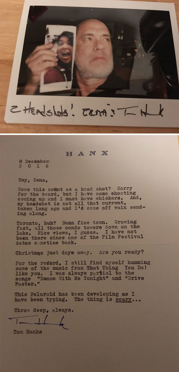 My Friend Sent Some Fan-Mail To Tom Hanks On A Whim. The (Quick!) Reply She Got Was...