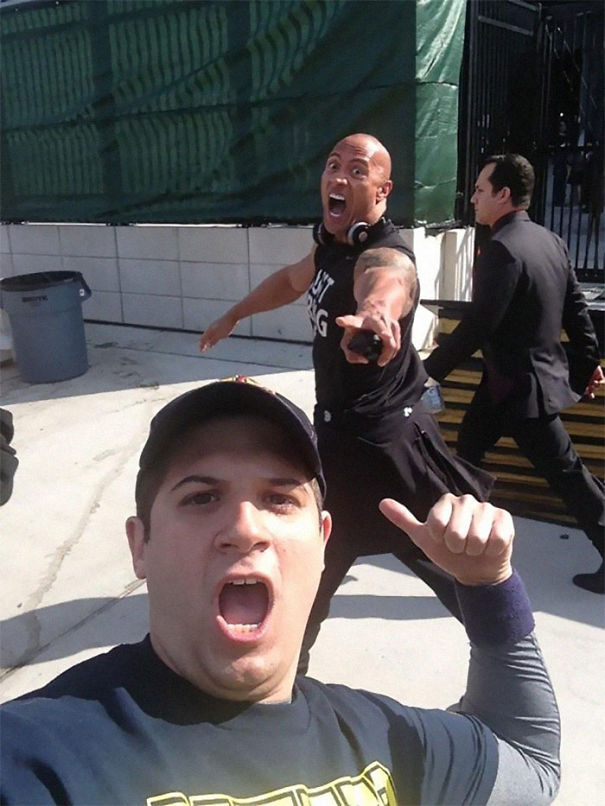 The Rock Photobombs A Fan!