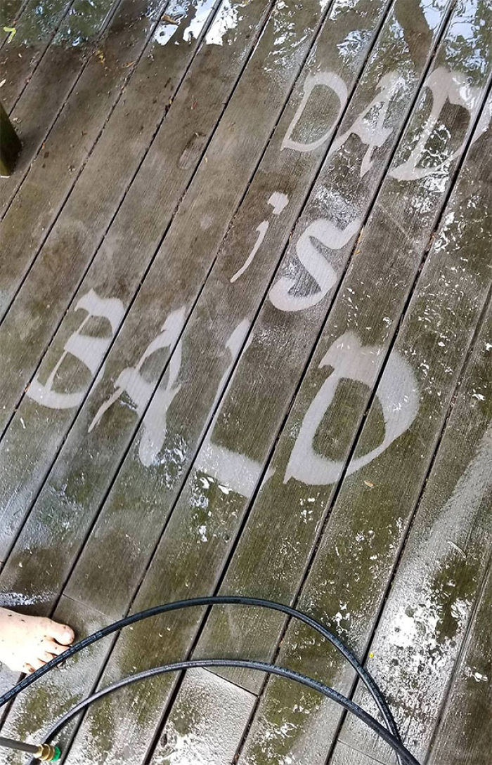 My Kid's Grounded So She Had To Help Power Wash The Deck. I Came Back To This. Grounding Extended