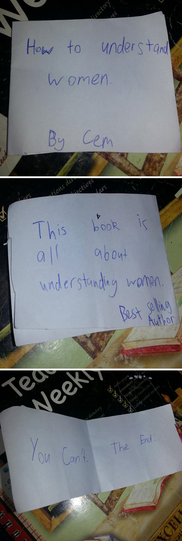 "How To Understand Women" As Written By A 12-Year-Old Boy In My Class