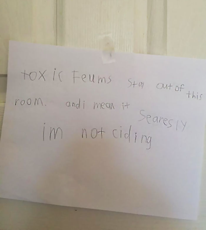 Found This On The Bathroom Door After My First-Grader Nephew Was In There