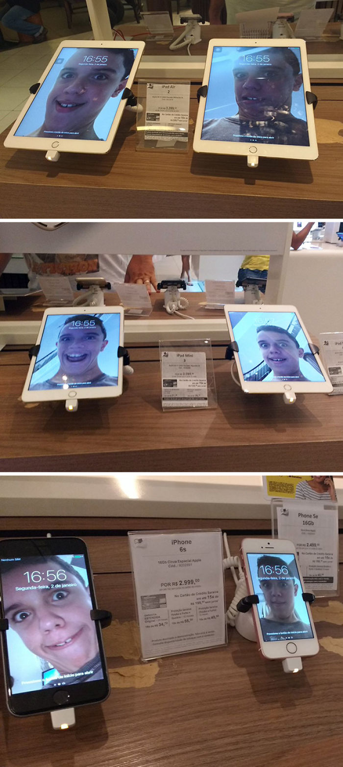 A Kid In São Paolo, Brazil Has Put His Face On Every Devices’ Home Screens As A Prank